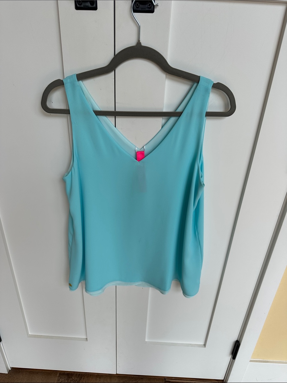 Lilly Pulitzer Aqua V-Neck Sleeveless Camisole Size S